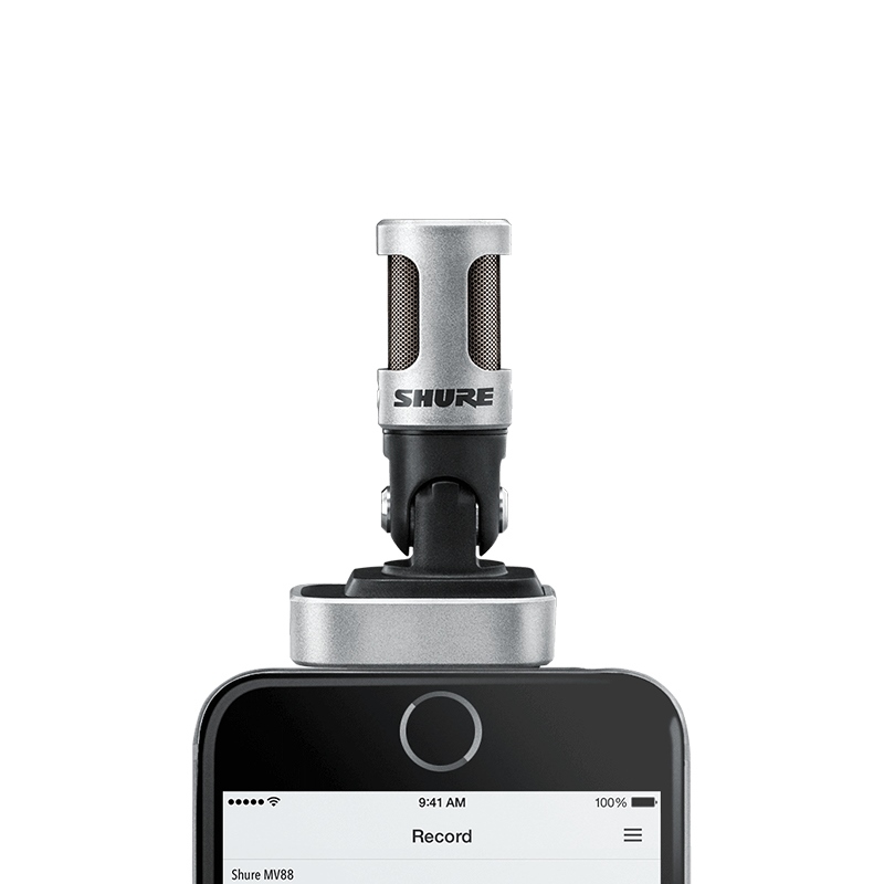 SHURE iOS 디지털 스테레오 콘덴서 마이크 MV88