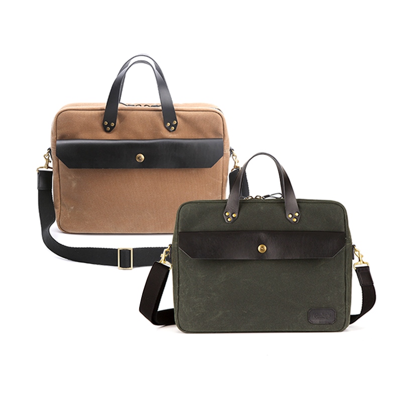 헤비츠 Leather pocket briefcase