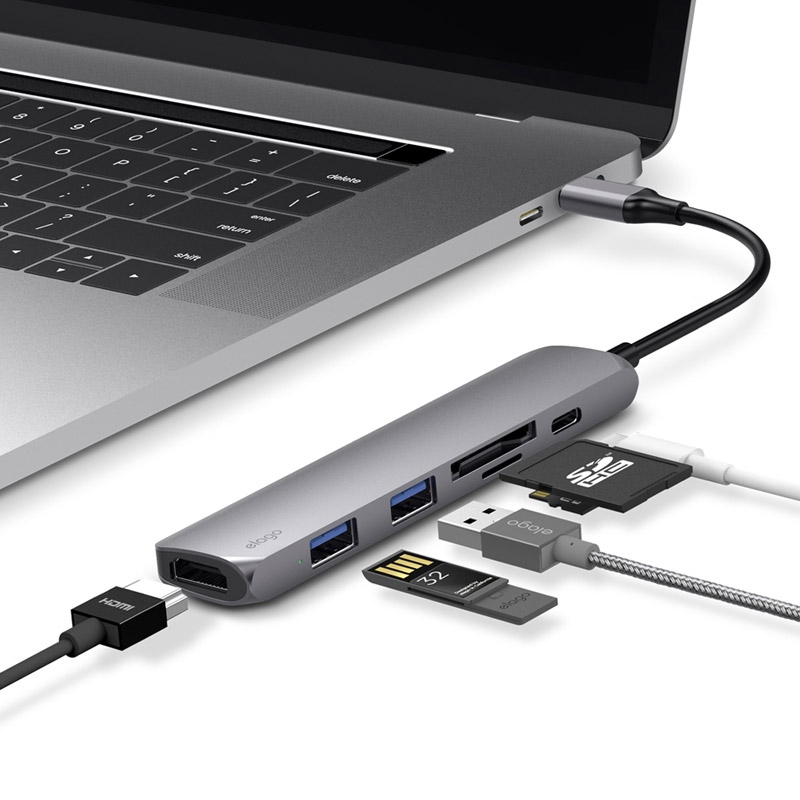 엘라고 6IN1 HDMI USB-C타입 노트북 맥북허브