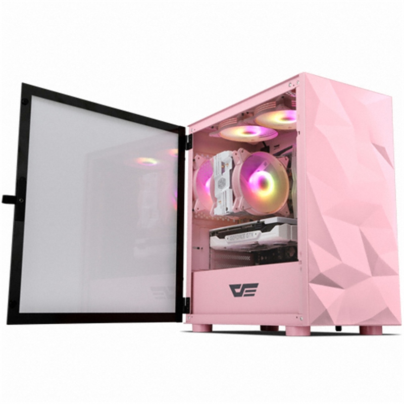 다크플래쉬 DLM21 RGB 강화유리 PC케이스 핑크