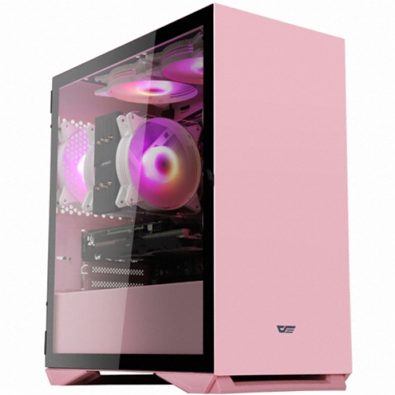 다크플래쉬 DLM22 RGB 강화유리 PC케이스 핑크