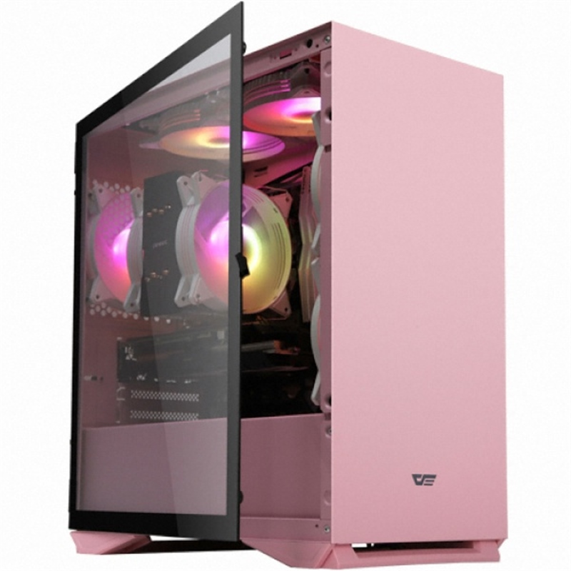 다크플래쉬 DLM22 RGB 강화유리 PC케이스 핑크