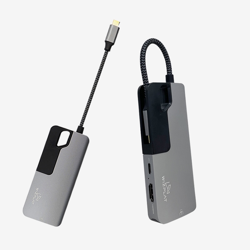위즈플랫 USB-C 6in1 다기능 허브 어댑터