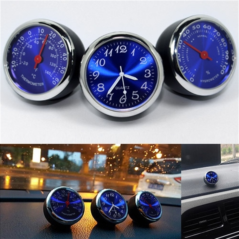 PLUS 블루 차량용 시계/온도계/습도계 3종