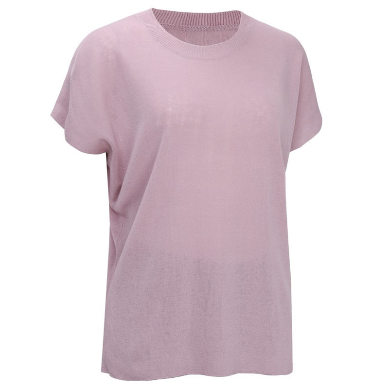 가오리 라운드 여름 여성 니트 티셔츠 BOM-WKN-0155-핑크