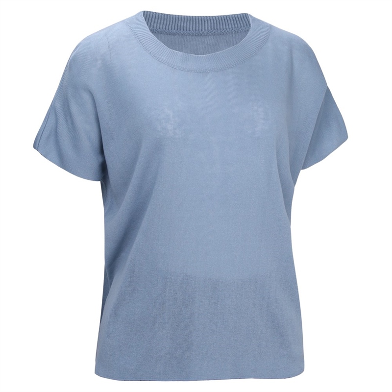 가오리 라운드 여름 여성 니트 티셔츠 BOM-WKN-0155-소라