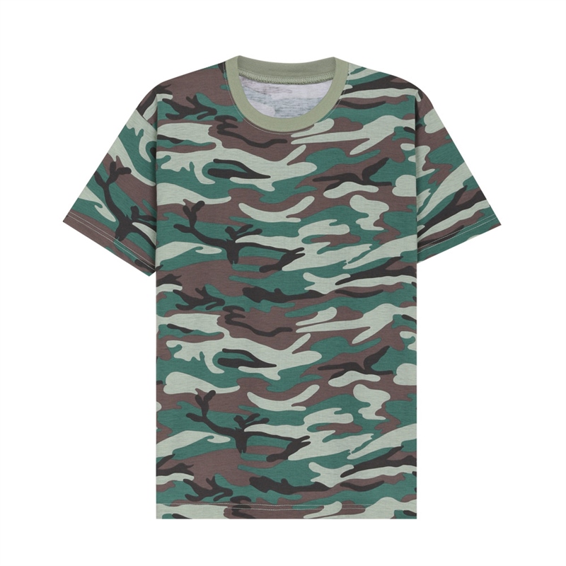 남성 밀리터리 면 라운드 반팔 티셔츠 OK-TSH-PJ2-카키
