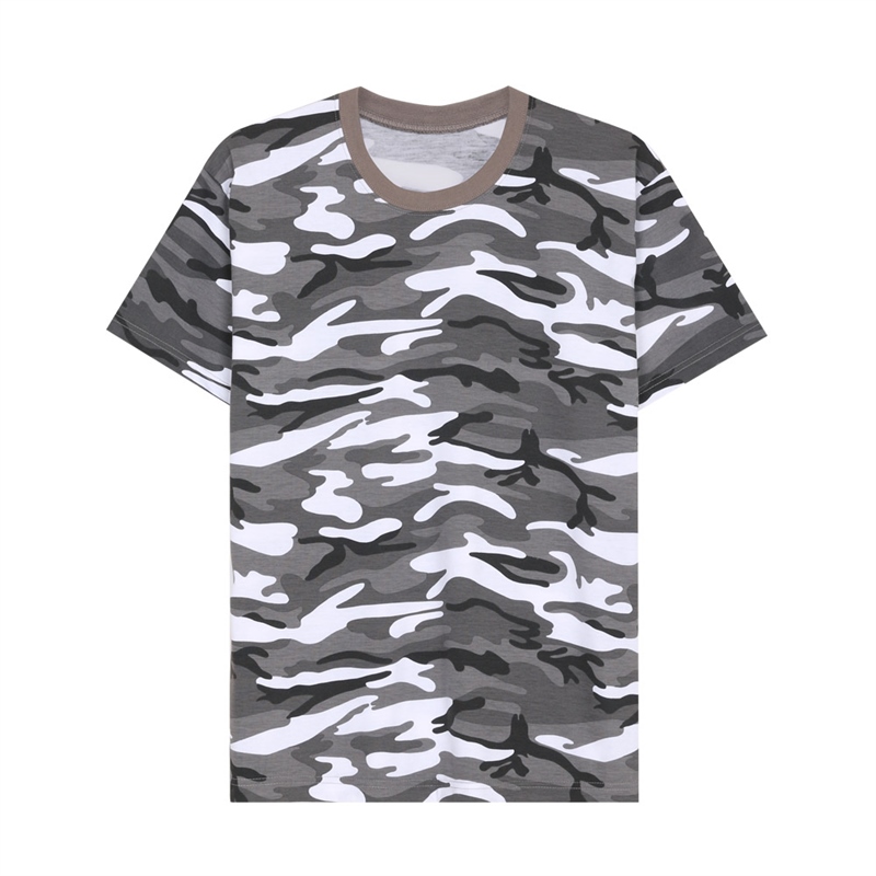 남성 밀리터리 면 라운드 반팔 티셔츠 OK-TSH-PJ2-브라운