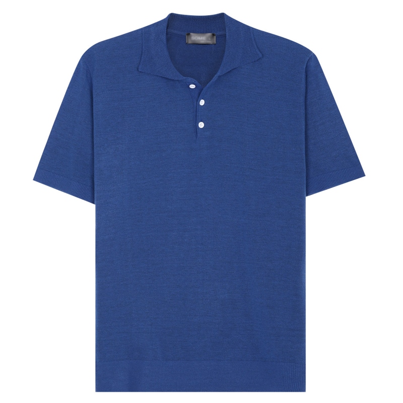 남성 국산 베이직 카라넥 반팔 데일리 니트 티셔츠 SO-KNH-SO2-블루