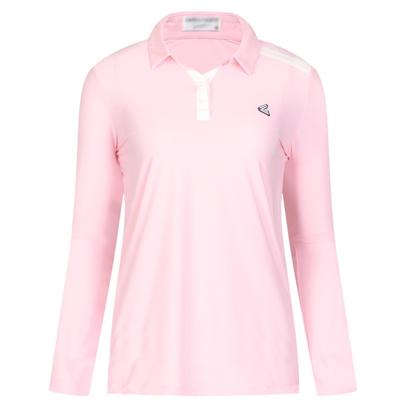 배색카라 여성 골프웨어 긴팔티셔츠 LB-WTS-01-핑크