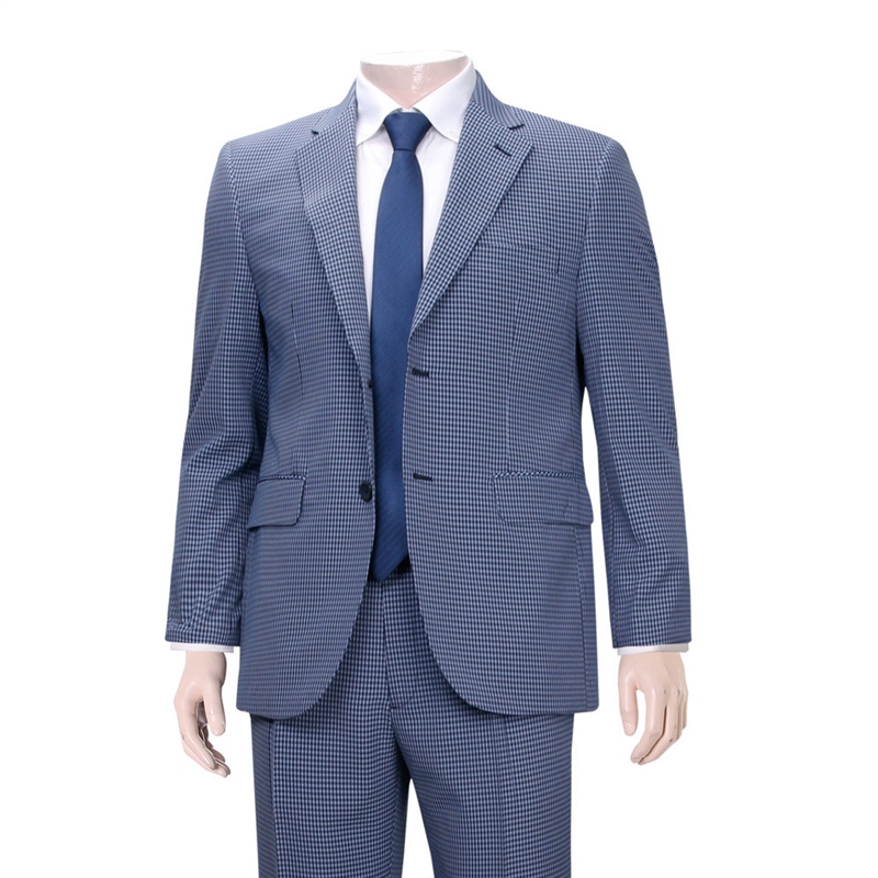 남성 캐주얼 체크 수트 양복 정장 세트 HM-SSA-052-블루