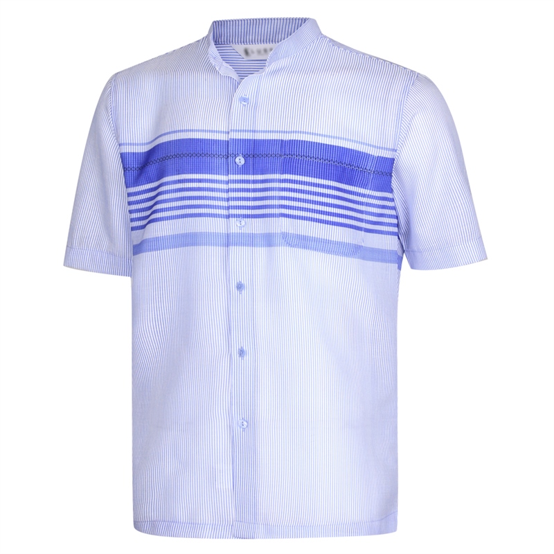 남성 국산 여름 반팔 헨리넥 남방 셔츠 WG-SHHH-151-1-블루