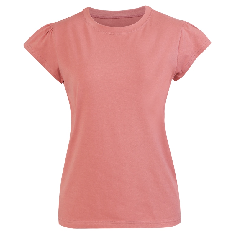 셔링 여성 캡소매 반팔 티셔츠 DAI-WSH-0243-핑크