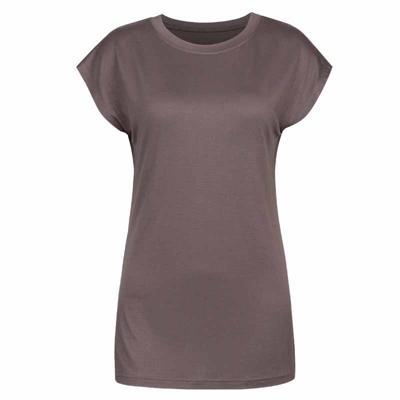 올리브 여성 슬림핏 캡소매 티셔츠 DAI-WSH-0294-코코아