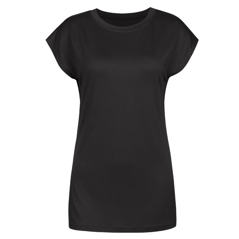 올리브 여성 슬림핏 캡소매 티셔츠 DAI-WSH-0294-블랙