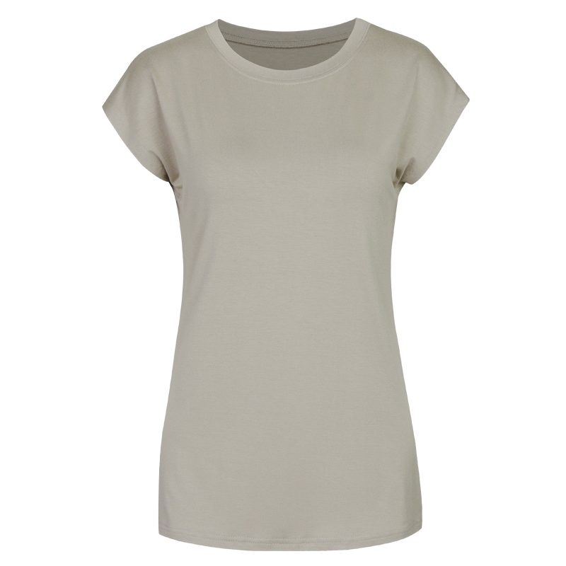 올리브 여성 슬림핏 캡소매 티셔츠 DAI-WSH-0294-베이지