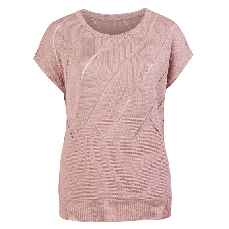 여성 여름 니트 캡소매 티셔츠 BOM-WKN-0267-핑크