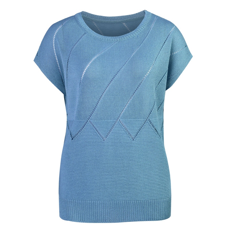 여성 여름 니트 캡소매 티셔츠 BOM-WKN-0267-소라