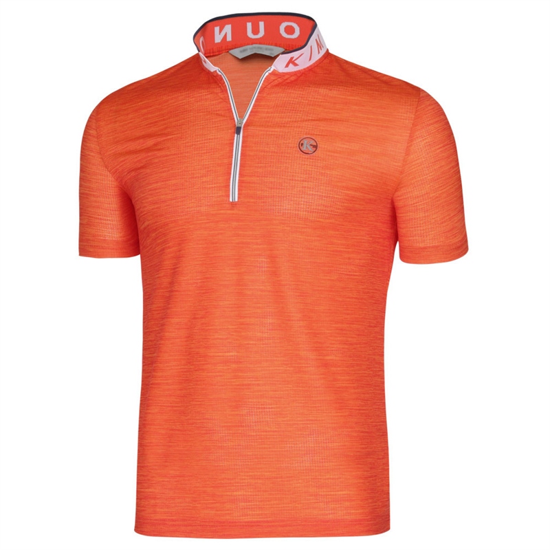남성 캐주얼 골프웨어 반집업 반팔 티셔츠 MJ-TSHG-1465-오렌지