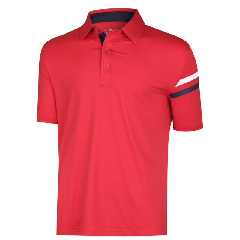 남성 여름 스판 골프 카라넥 반팔 티셔츠 SH-TSHG-UV-37-레드