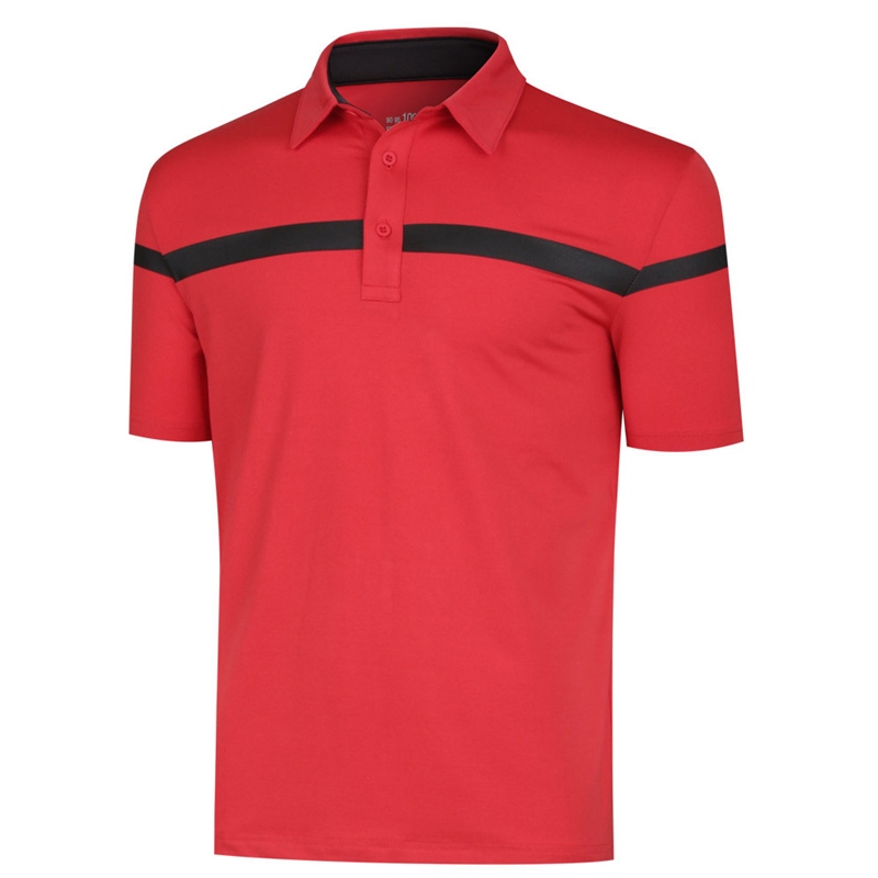 남성 여름 스판 골프 카라넥 반팔 티셔츠 SH-TSHG-UV-36-레드