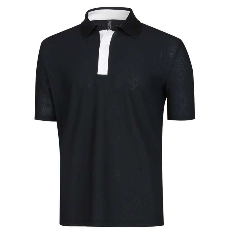 남성 여름 스판 골프 카라넥 반팔 티셔츠 SH-TSHG-906-검정