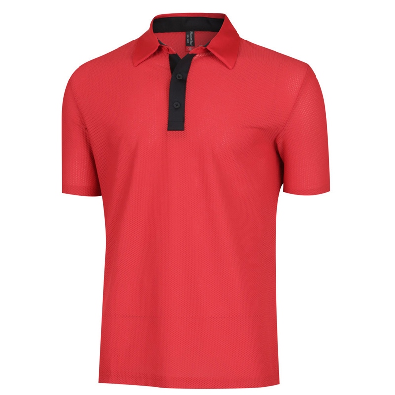 남성 여름 스판 골프 카라넥 반팔 티셔츠 SH-TSHG-906-레드