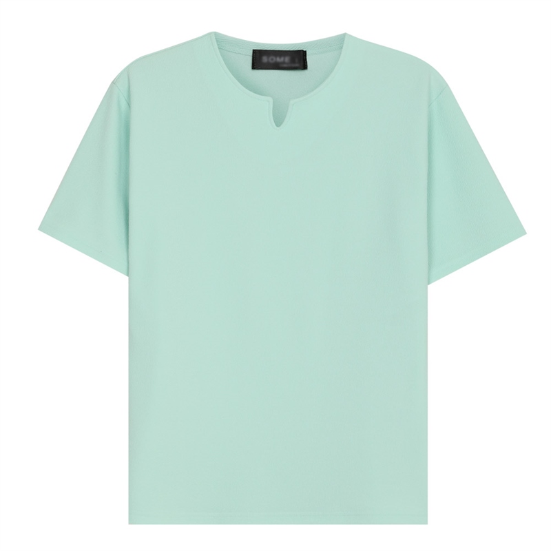 남성 국산 데일리 여름 반팔 슬릿넥 리버플 티셔츠 SO-TSH-SO6-민트