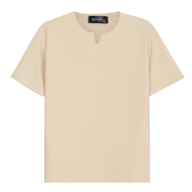 남성 국산 데일리 여름 반팔 슬릿넥 리버플 티셔츠 SO-TSH-SO6-베이지