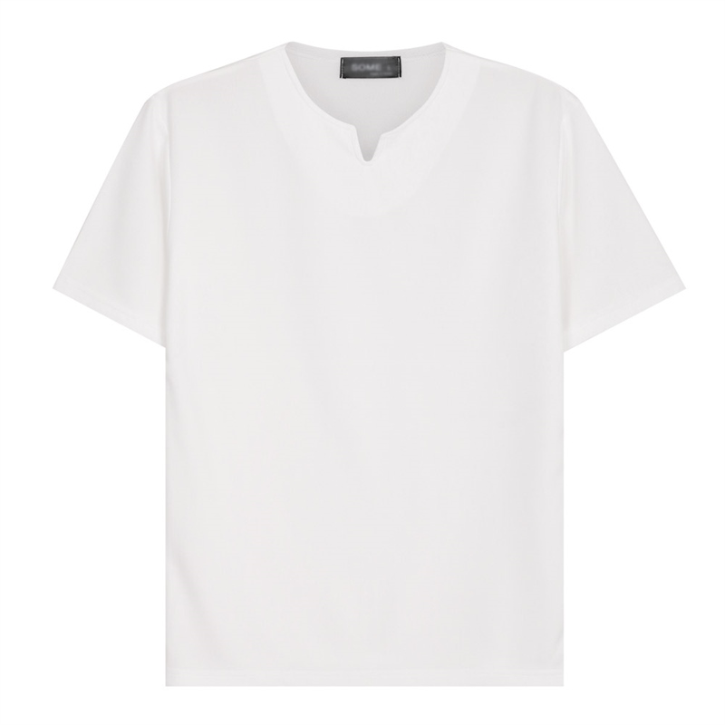 남성 국산 데일리 여름 반팔 슬릿넥 리버플 티셔츠 SO-TSH-SO6-흰색