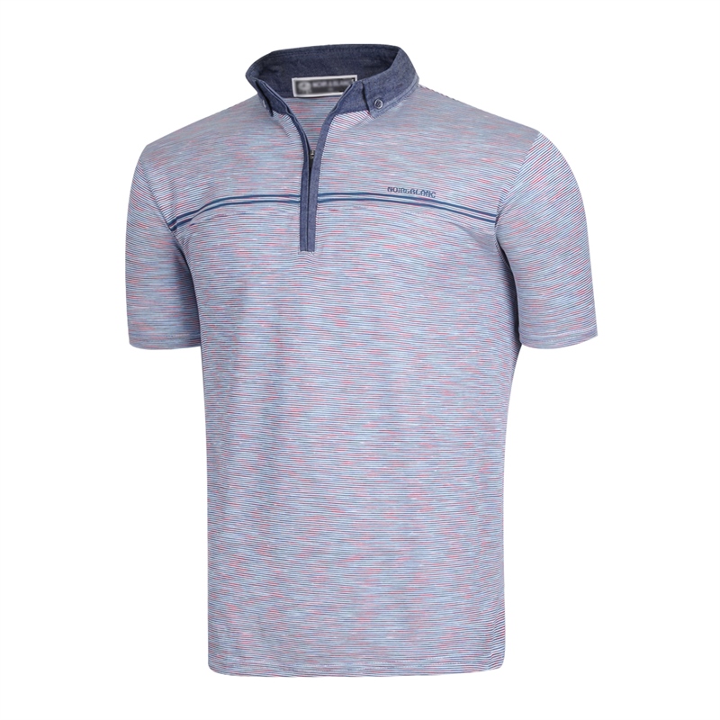 남성 여름 줄무늬 스판 골프 반팔 티셔츠 IU-KAHG-NO4-블루