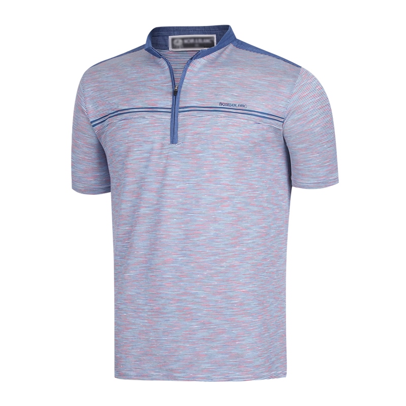 남성 여름 줄무늬 스판 골프 반팔 티셔츠 IU-KAHG-NO1-블루