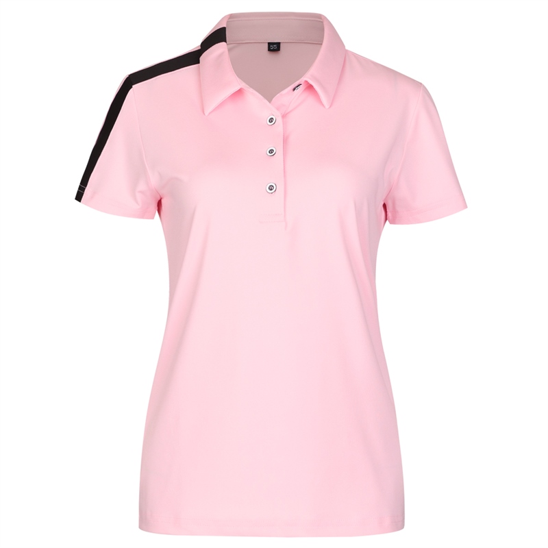 솔리드 여성 골프 테니스 레포츠 카라 반팔 티셔츠 NE-WSH-W600-핑크