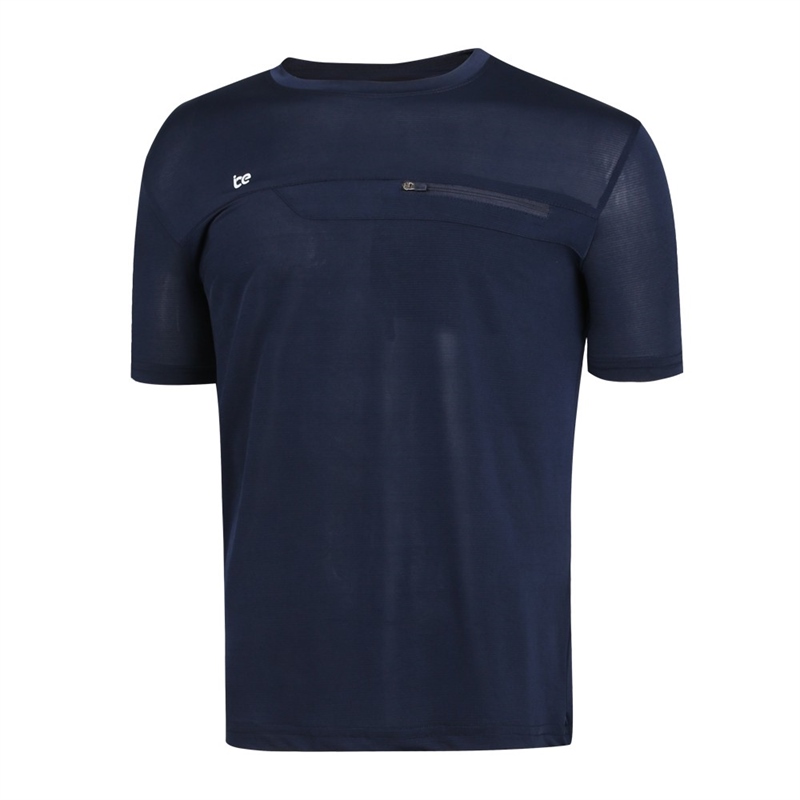 남성 스판 슬림 라운드 등산복 반팔 티셔츠 DW-MOH-305R-네이비