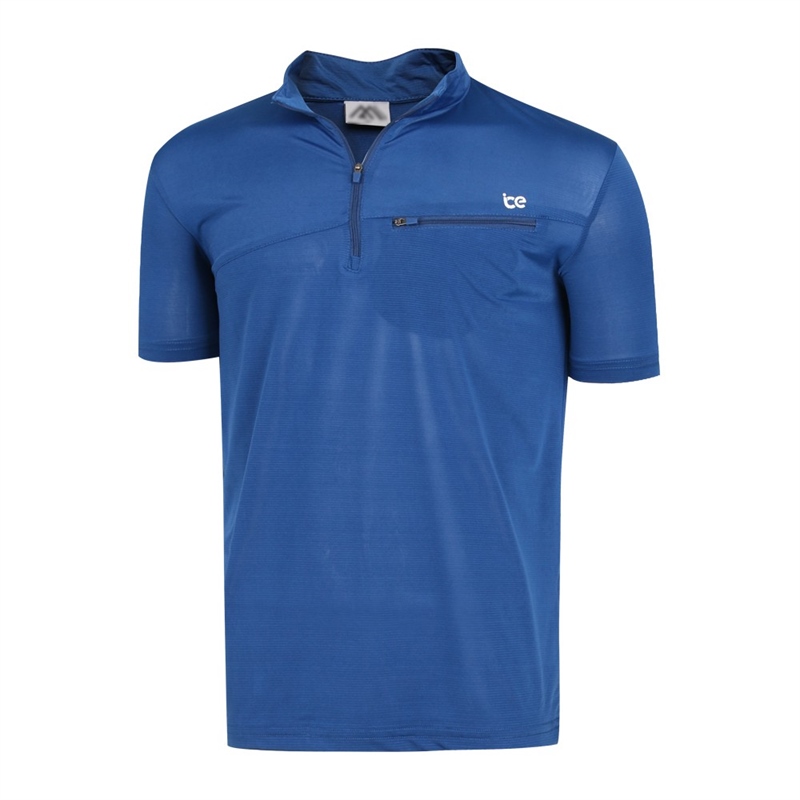 남성 스판 슬림 반집업 등산복 반팔 티셔츠 DW-MOH-303M-블루