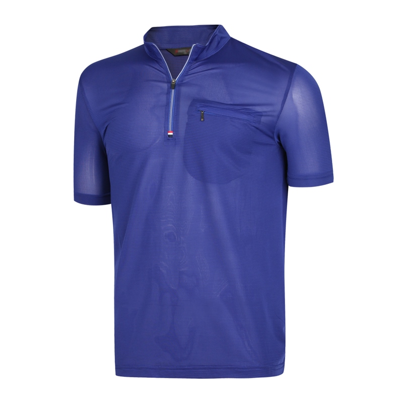 남성 베이직 반집업 반팔 등산 티셔츠 MB-MOH-SP1-블루