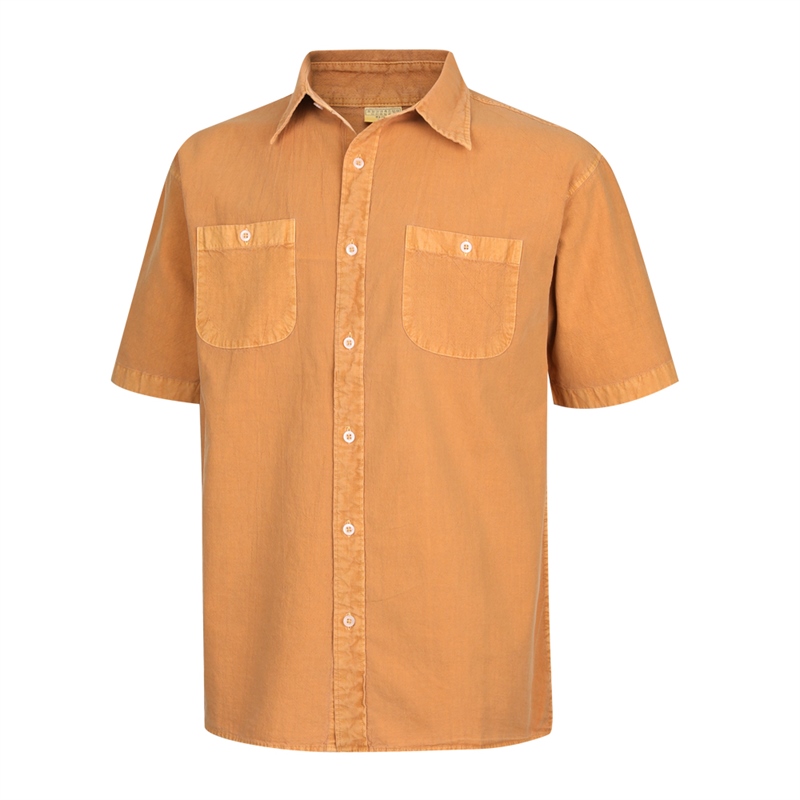 남성 여름 쾌적한 데일리 반팔 면 셔츠남방 SS-SHH-M2-브라운