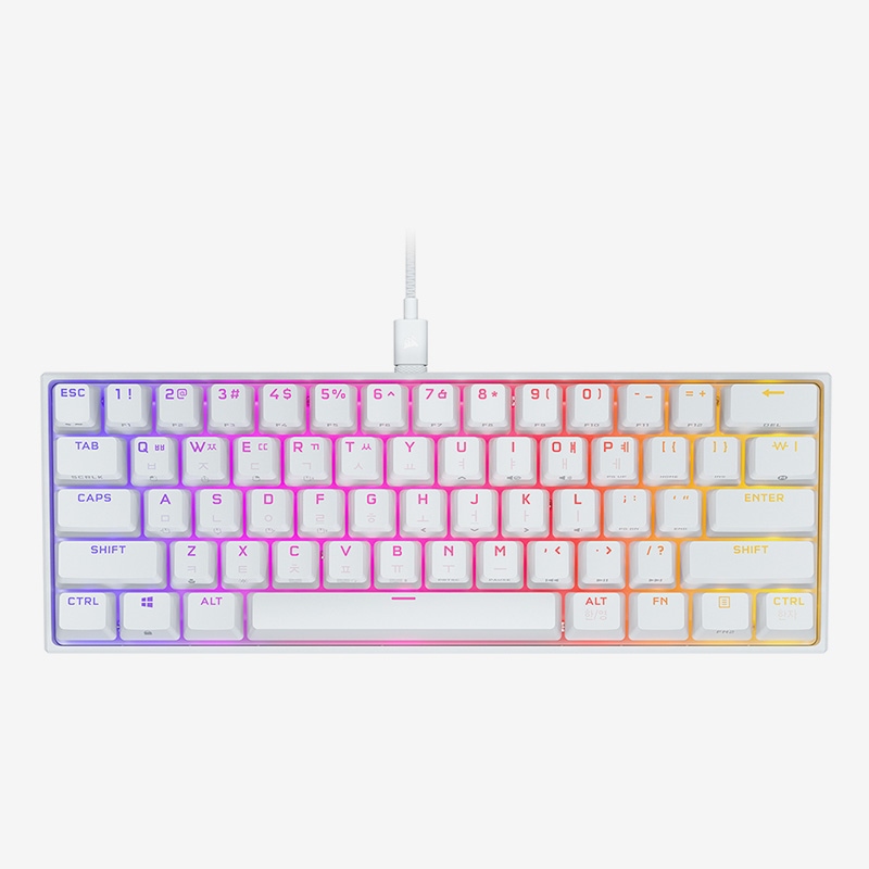 커세어 K65 RGB 미니 저소음적축 화이트 기계식 키보드 - 즐거움의 시작, FUNSHOP 커세어 K65 Rgb 미니 저소음적축 화이트 기계식 키보드 - 즐거움의 시작, Funshop