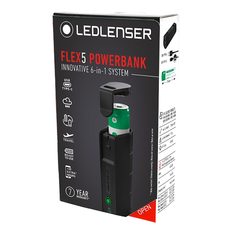 LEDLENSER Powerbank Flex5 휴대용 배터리 충전기 - 즐거움의 시작, FUNSHOP